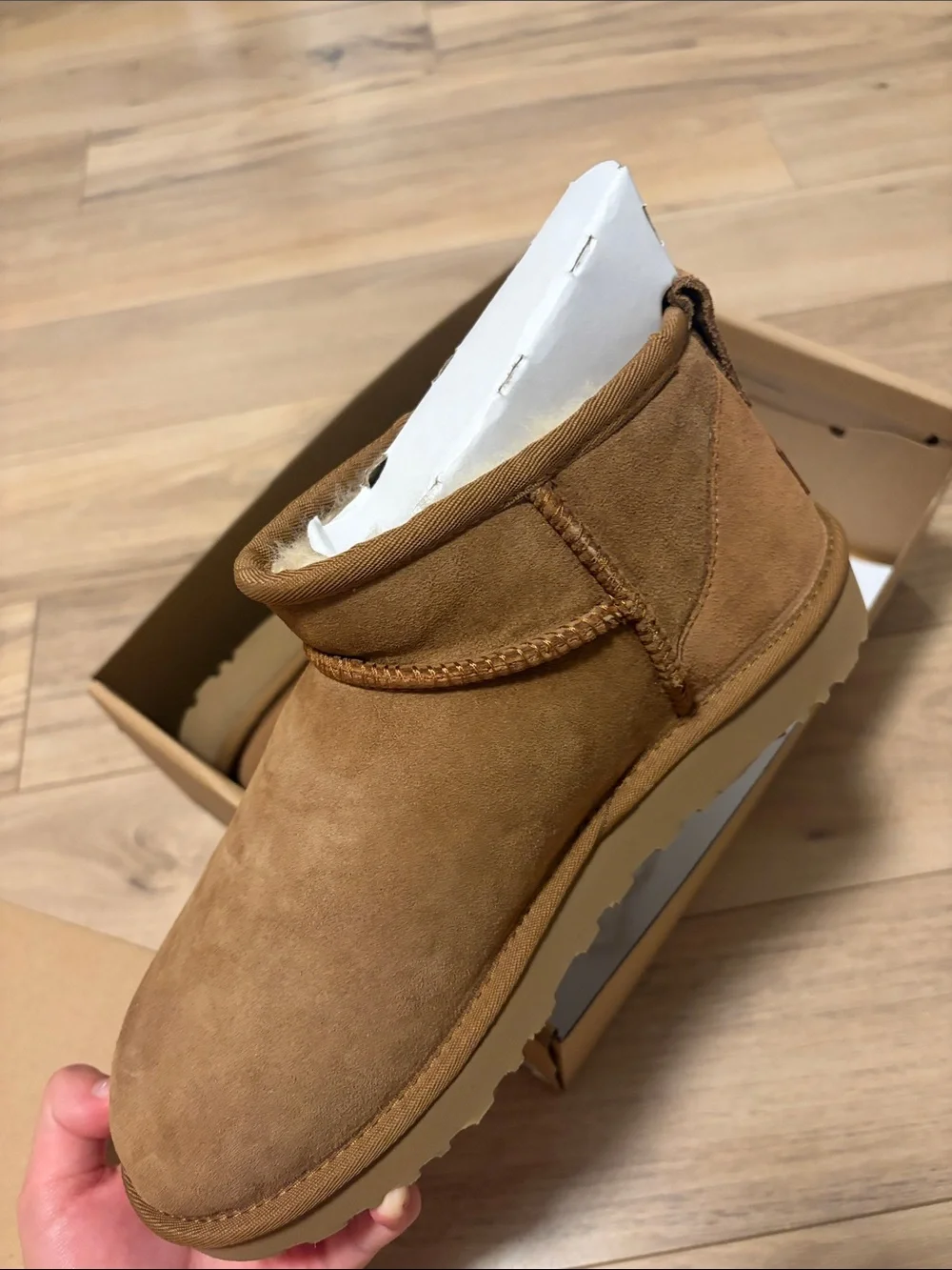 UGG Womens Classic Mini Chestnut Suede Boots